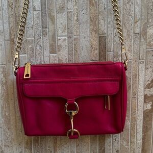 Rebecca Minkoff Fuchsia Crossbody Bag with Gold Chain